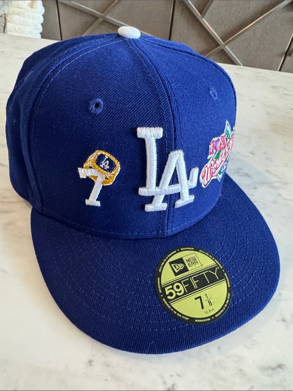 New Era Royal Blue LA Dodgers 59FIFTY Cap with White Logo World Series 2020